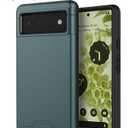 Wallet Case for Google Pixel 6, Dual Layer Case with Card Slot Holder and Kickstand for Google Pixel 6 - Dark Green