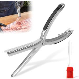 5 x Rib Membrane Removal Tool, Rib Prep Tool, BBQ Rib Skinner, Stainless Steel Rib Membrane Remover Tool, Ergonomic Design for Easy Membrane Removal