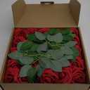 AmyHomie Artificial Flowers Red Rose 50pcs Real Looking Fake Roses w/Stem for DIY Wedding Bouquets Centerpieces Arrangements Party Baby Shower Home Decorations