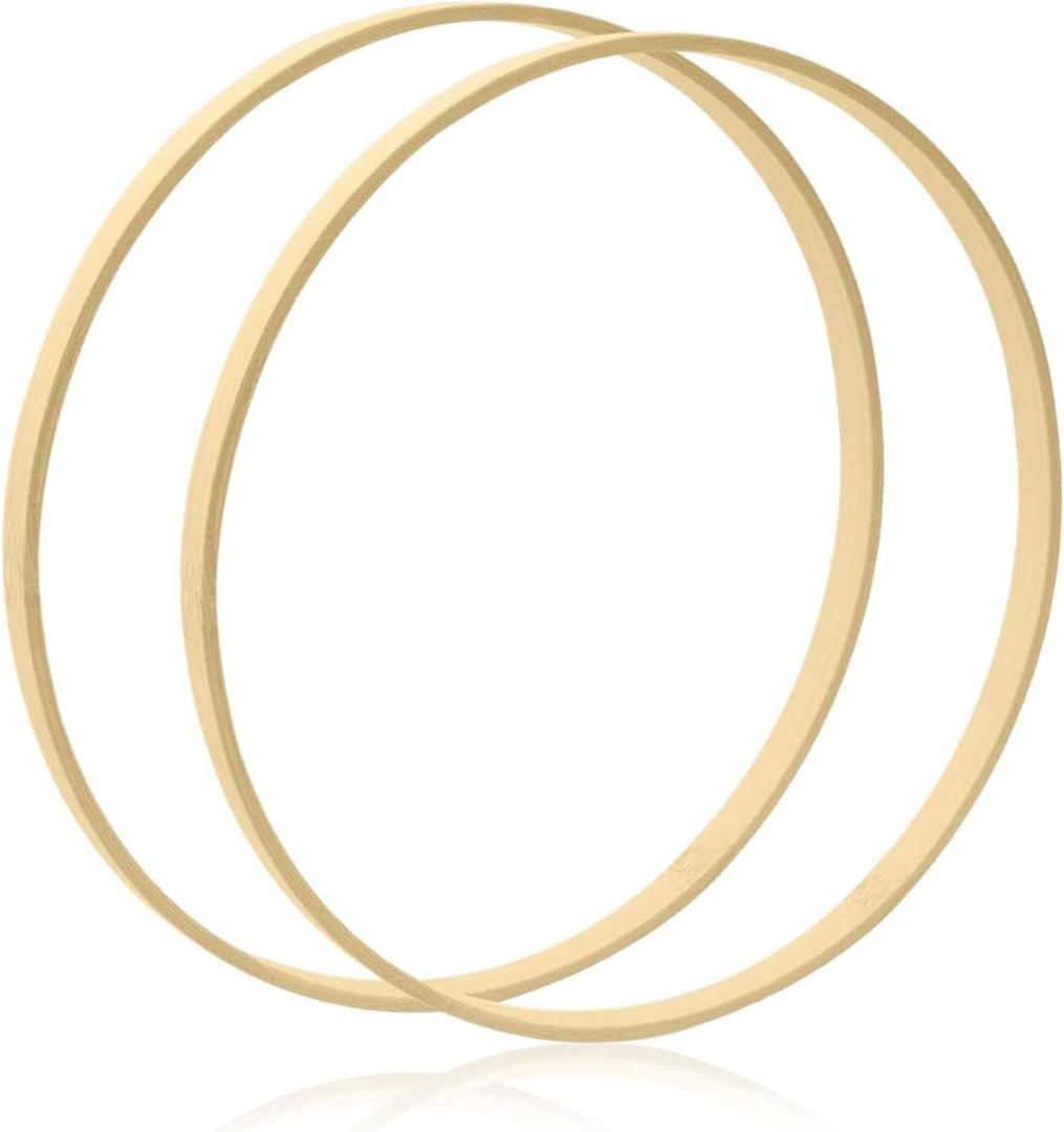 Piusatreo 2-Pack 18 Inch Wooden Bamboo Hoop Rings, Bamboo Floral Wreaths for Macrame Supplies, Dream Catchers, Macrame Wall Hanging & Craft Projects (2Pcs, 18inch)