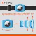Waterproof AirTag Dog Collar Holder for Apple AirTag QR Code (Medium, Blue-M1)