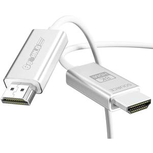 GeoHN.G 10K 8K Fiber Optic HDMI Cable 6.6FT/2M, 48Gbps 8K60Hz Super Flexible HDMI 2.1 Cable eARC HDR10 HDCP 2.2&2.3 Dolby Dynamic HDR Compatible with Blu-ray/Roku TV/PS5/HDTV/SoundBar