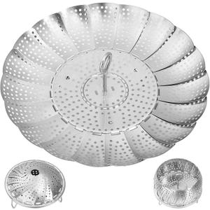 Steamer Basket for Cooking 304 Stainless Steel Entirely Thickened,Collapsible Steamer Insert for Pots, Fits Instant Pot/Skillets (5.5'' To 9.5'')