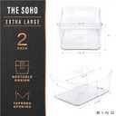 BINO | Plastic Storage Bins, X-Large - 2 Pack, Clear | THE SOHO COLLECTION | Pantry Organizers and Storage Containers Fridge Organizer Bins Kitchen Cabinet Organizer Medicine Cabinet Organizer Bin