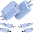 Type C Charger, 2 Pack 25W PD USB C Wall Charger Super Fast Charging Block & 3ft Android Phone Charger Cable for Samsung Galaxy S23 S22 S21 S20 Plus Ultra, Note 20 10 9 8/ S10 S9 S8 Pixel 6 5 4 Pro XL (Blue)