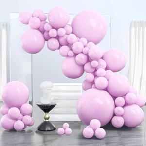 PartyWoo Pink Balloons 100 pcs Different Sizes of 36 18 12 10 5 Inch Lilac Pastel Pink Purple Latex Helium Balloon Arch Kit Garland for Baby Shower Butterfly Birthday Party Decorations Pink-Q04
