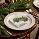 WRAPAHOLIC 50Pcs Christmas Paper Napkins - Winter Watercolor Pine Forest Elk 3-Ply Disposable Luncheon Napkin for Christmas Party Supplies Tableware, Xmas Holiday - 6. 5 x 6.5 In