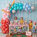Ice Cream Drip Baseball Birthday Party Decorations Set Blue Pink Green Balloon Arch with Baseball Bat Balloons for Boys Girls Summer Birthday Sport Ice Cream Party Decorations