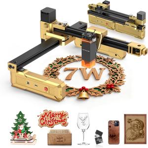 T1 Foldable Laser Engraver, 7000mW Portable Engraving Machine with 0.01mm Accuracy, 200x150mm Working Area for Wood, Leather, Acrylic, Coated Metal - Ideal for DIY & Small Business