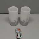 2Pack Christmas LED Flameless Candles Flickering, Battery Operated Wax Candles with Timer Remote, Realistic Pillar Candles with Forest Deer Decal for Home Decorations Christmas Gifts [Silver, 3"X6"]