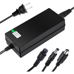 42V 2A Charger 3 Plugs(8mm 3-Prong, 5.5mm DC connectors and 8mm/0.31in one-Prong) Universal for 36V Lithium Battery