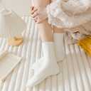 Womens Cozy Crew Socks Soft Winter Sleeping Christmas Fuzzy Ankle Socks 3 Pairs Size 5-10 (Solid Color a)