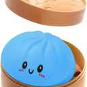 Dumpling Squishy Mystery Dumpling Squishy Stress Balls Fidget Sensory Toy Soft Squeeze Decompression Dough (Blue)