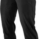 Men's Lightweight Quick Dry Hiking Running Pants Outdoor Sports Breathable Zipper Pockets Athletic Work Pants (Black, L)