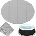 AFFLUENT 77" EVA Hot Tub Mat & Pad for Inflatable Tubs - 1/4" 6MM Thickened Non-Slip Outdoor/Indoor Protective Mat, Waterproof Durable Inflatable Hot Tub Accessories, Easy Clean (Gray) (0.25")