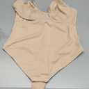 FeelinGirl Shapewear Bodysuits for Women Tummy Control Body Suits Deep V Neck Thong Body Shaper (Large, Clay)