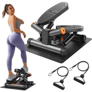 Niceday Steppers for Exercise, Stair Stepper with Resistance Bands, Mini Stepper with 300LBS Loading Capacity, Hydraulic Fitness Stepper with LCD Monitor