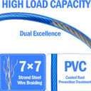 4.7mm(3/16") Steel Security Cable with Loops, Bike Lock Cable, 2Pack