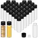 Lallisa 80 Pcs 7 ml Small Glass Vials with Screw Caps Anointing Oil Bottles with Plastic Stopper Mini Sample Clear Leakproof Glass Bottles for Liquids Aromatherapy Fragrance Lightweight Perfume Travel (Black)