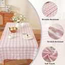 Alsoo Valentines Pink Gingham Tablecloth Rectangle Checkered Table Cloth Cotton Linen Fabric Wrinkle Free Washable Buffalo Plaid Table Cover for Kitchen Dining Picnic Camping, 60 * 75 inch