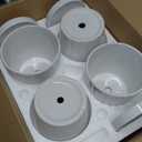 Brajttt Flower Pots - 6 Inch Succulent Pots with Drainage, Indoor/Outdoor Round Planters with Saucer, White Cactus Planters with Hole, 4 Pack