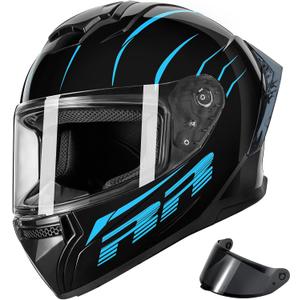 Motorcycle Helmets Full Face for Adults Motorcycle Helmet Men & Women - DOT Approved with 2 Removable Visors (1 Clear + 1 Tinted), Suitable for Powersports, Bike & Motocross Rides M