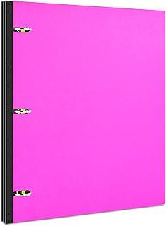 INFUN Telescoping 3 Ring Binder, Portable Plastic 0.75 inch 3 Ring Binder with Telescoping Spine and Foldable Front Cover Holds 8.5" x 11" Paper for School,Office and Homes-Pink