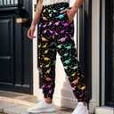 Goodstoworld Mens Cool Joggers Pants 3D Novelty Casual Sweatpants with Drawstring (Black, XL)