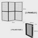 Foldable Grid Wall Panel 3PCS - Portable Heavy Duty Gridwall Display Rack with Detachable Z Unit, Floor Standing for Retail Store, Craft Fair & Pop Up Events, Black 8