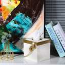 Hymmah Modern Square Tissue Box Cover Holder,Bathroom Accessories Decor Unique Design Tissue Box Cover for Bathroom Vanity Counter Tops Also Great for Bedrooms and Living Rooms