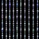 ANMINY 30 Strands Beaded Curtains Doorways 2 Panels Iridescent Crystal Door Beads Curtains High-Density Acrylic Hanging Doorway String Curtains for Window Room Wedding 35" x 79" - Oval Beads