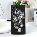 for Samsung Galaxy S23 Ultra Case, Creative Pattern Ultra Thin Soft Phone Cover for Galaxy S23 Ultra 6.8 inch, Dragon Black
