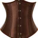 Underbust Corsets for Women Waist Training Plus Size Bustier Waist Cincher Corset (Medium, Brown)