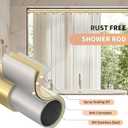 Gold Shower Curtain Rod 34-66 Inches(2.8-5.5ft) Never Rust Adjustable Shower Rod Spring Tension Non Slip No Drilling Shower Rods for Bathroom Garland Window