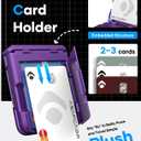 ASAFCASE for Motorola Razr 2026 Phone Case with Card Holder, Rugged Hinge Protection, Outer HD Screen Protector, Military Grade Drop Protection, Durable Hard Wallet Case for Razr 2026, Dark Purple