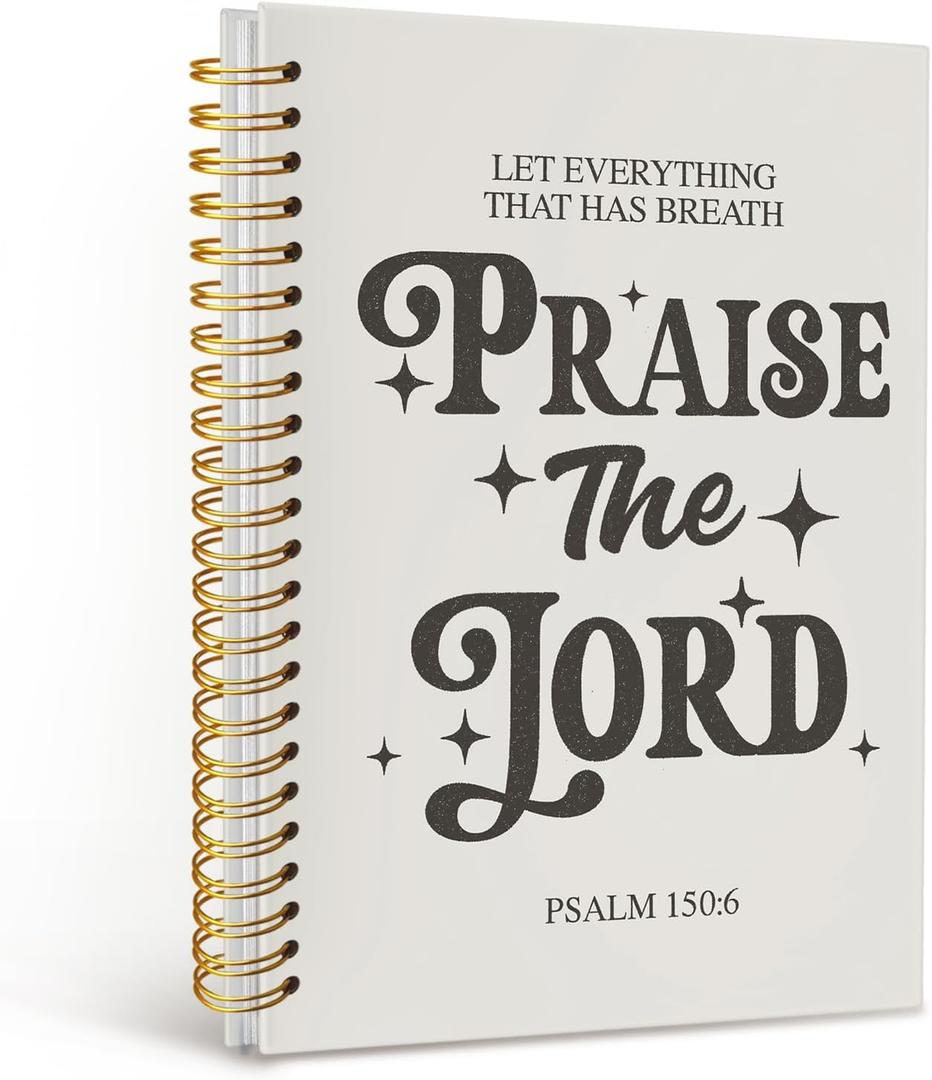 Christian Gifts for Women Spiral Notebook,Bible Journal Supplies,Christian Gifts for Women,Bible Verse Notebooks for Work,Praise the Lord Religious Prayer Hardcover Spiral Notebook 5.5x8.3