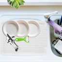 Oggi Dish Drain Board and Drying Rack Tray for Kitchen Counter, Plastic Drainboard with Raised Ridges, 12.75 x 17.25 inches - White