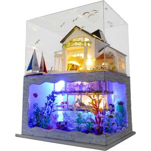 Miniature House Kit, Dollhouse Kit, Miniature Kit, DIY Mini House Building Kit for Adult, Holidays in Hawaii