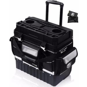 MARUTAI 18'' Rolling Tool Bag with Wheels, Tool Bags Organizer, with Telescopic Handle and Waterproof Cover, 330lbs Load Rated, Storage Manager Toolbox for Camping, Construction Sites