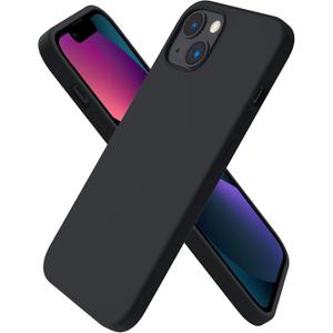 ORNARTO Compatible with iPhone 13 Case 6.1, Slim Liquid Silicone 3 Layers Full Covered Soft Gel Rubber Case Cover 6.1 inch-Midnight