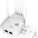 GRANTLEY WiFi Repeater Wireless Signal Booster, WiFi Extender for Home,Dual-Band Wireless Repeater w/Ethernet Port,Up to 1800 Sq. Ft, 64 Devices,Internet Signal Booster