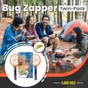 2 Pack Electric Fly Swatter Racket and Mosquito Zapper by ZAP IT! - High Duty 4,000 Volt Electric Bug Zapper Racket - USB Rechargeable Fly Zappers Racquet for Indoor and Outdoor - Medium, Orange