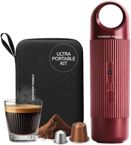 Portable Espresso Maker for Travel - Coffee Maker 5 Cup with Cold Water, 150 Cup with Preheated Water - Expresso Coffee Machine for Grounds, DG & NS Capsule - Automatic Espresso Machine, Type-C Charge