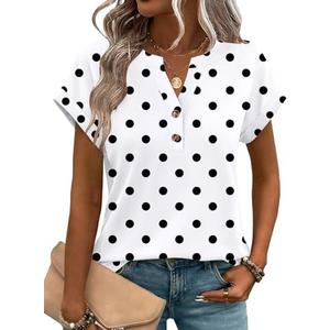 Zeagoo Women Tops Summer Short Sleeve T Shirts V Neck Dressy Casual Work Blouses Fashion Boho Clothes Large