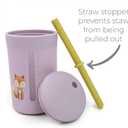 LITTEL RAWR Silicone Baby Sippy Cups for 6 months+, 3 Stages Training Cup Straw Cup for Infants Toddlers and Kid, Soft Straw and Handles Unbreakable Easy Grip 7oz/200ml (Purple)