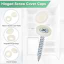 M METERXITY 200-Pack Plastic Hinged Screw Cover Caps, 5mm Shutter Screws with Caps, Fold Snap Washer Covers, Washer Flip Protection Covering M3 M4 M5 Screws Heads [Beige]