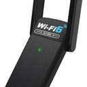 USB WiFi 6 Adapter with Bluetooth 5.2, Dual 3dBi Antennas for 5GHz/2.4GHz Wireless Network - High-Speed Dual Band Adapter for Desktop PC, Laptop, Windows 11/10/7, Gaming/Streaming Compatible