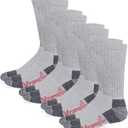 Wrangler Mens Cotton Full Cushion Crew Work Boot Socks 4 Pair Pack (Large, Grey)