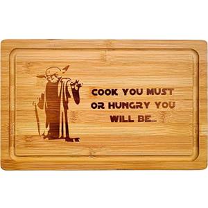 Cook You Must or Hungry You Will Be 15'' x 9.4'' Chopping Board