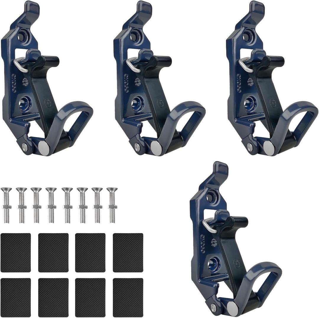 4 PCS Shovel Mount for Roof Rack Overland Gear Rotopax Mount Shovel Holder for Truck Tool Holder,Rubber Clamp Grip Mounting Kit Fits Shovel Holder Wall Mount, and Pole Clamp